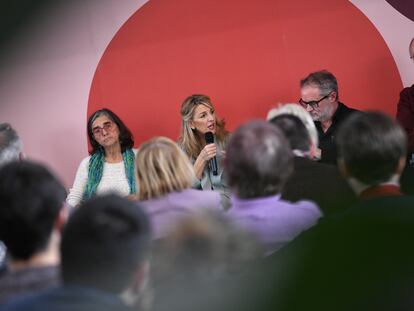 La vicepresidenta segunda , Yolanda Díaz, este sábado en el Círculo de Bellas Artes de Madrid.