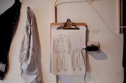 Detalle del estudio-taller de Mario Vidal en Madrid .