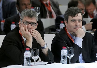 Villar y Cardenal, en una Asamblea de la FEF