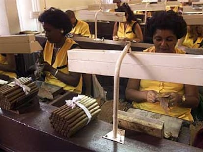 Trabajadoras de la fábrica de puros de Cohiba, en La Habana.