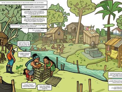 Vinyetes sobre Nicaragua, de Cristina Durán i Miguel Ángel Giner, per al còmic 'Viñetas de vida'.