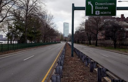 Una autopista de Boston este viernes.