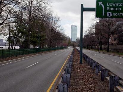 Una autopista de Boston este viernes.
