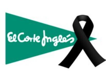 Crespón negro en el logotipo de El Corte Inglés