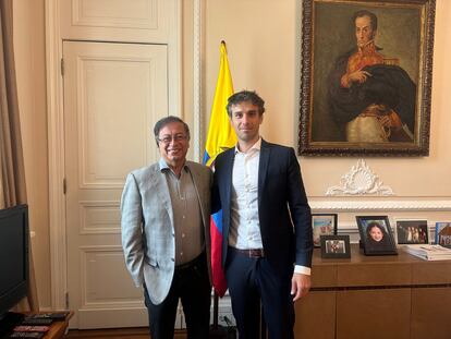 Gustavo Petro, presidente de Colombia, reunido con el abogado Guido Leonardo Croxatto.