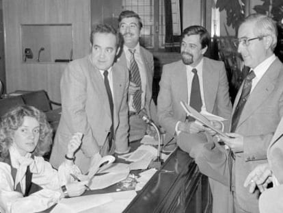 El Congreso de los Diputados el 7 de noviembre de 1978. En la imagen, Soledad Becerril. 