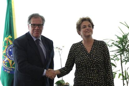 La presidenta Rousseff y el secretario general de la (OEA) Luis Almagro 