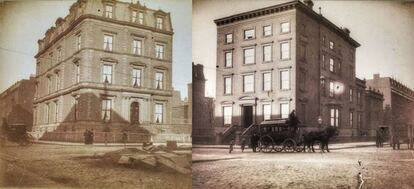 A la izquierda, la residencia de John Jacob Astor III en la Quinta Avenida; a la derecha, la de su hermano pequeño William Backhouse Astor Jr., quien se casó con la 'socialite', Caroline 'Lina' Schermerhorn Astor, quien aspiraba a ser conocida en Nueva York como Mrs. Astor. |