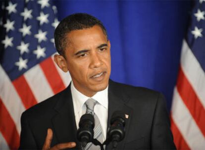 El candidado demócrata a la Casa Blanca, Barack Obama, durante la rueda de prensa de este miércoles en Florida