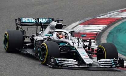 Lewis Hamilton, durante la carrera.