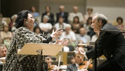 Montserrat Caballé en un concierto en 2013.