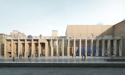 Imagen virtual de la propuesta presentada por H Arquitectes y Christ & Gantenbein para ampliar el Macba que se ha dado a conocer este miércoles.