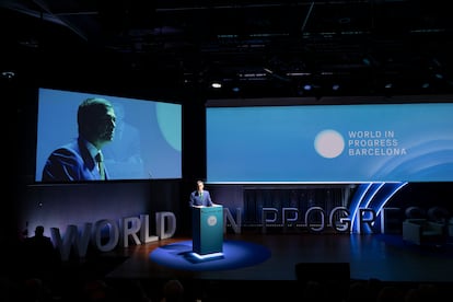 El presidente del Gobierno, Pedro Sánchez, durante su intervención en el evento.