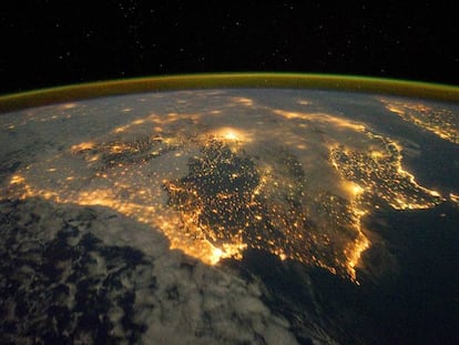 The Iberian peninsula at night