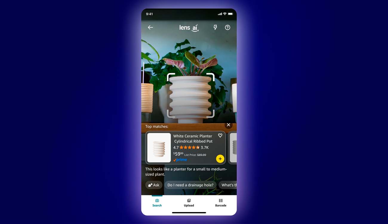 Interfaz de Amazon Lens Live