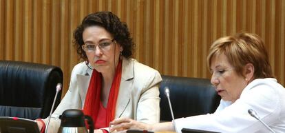 La Ministra de Trabajo Magdalena Valerio en la Comisión de seguimiento de los acuerdos del Pacto de Toledo en el Congreso de los Diputados.