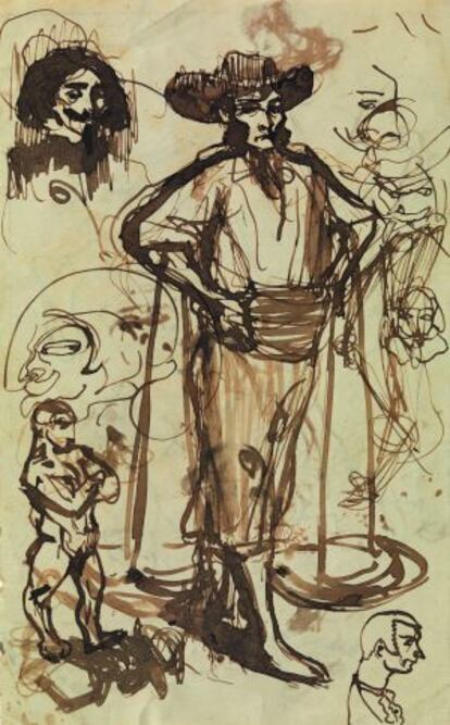 'Cenachero, croquis y caricaturas' (1899), obra de Picasso.