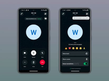 WhatsApp con cancelación de ruido