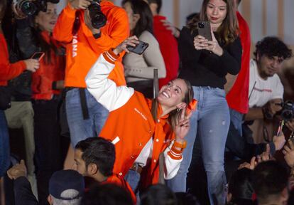 Mariana Rodríguez, precandidata a la alcaldía de Monterrey, también estuvo en el evento.