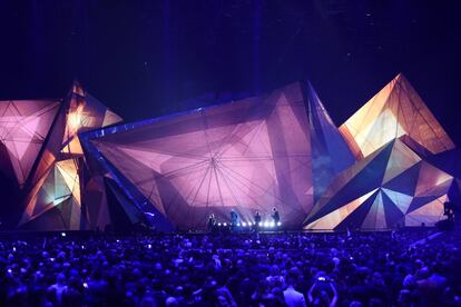 Liam Gallagher durante su actuación en los 'Brit Awards' 2018, el 21 de febrero de 2018. 