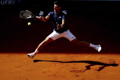 Djokovic, en su partido ante el español Rafael Nadal.