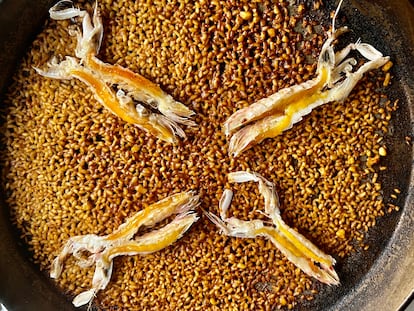 Arroz con galeras del restaurante El Campanario en Estepona (Málaga).