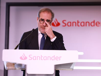 Héctor Grisi, consejero delegado de Banco Santander, este miércoles durante la presentación de resultados del grupo en Boadilla del Monte (Madrid).