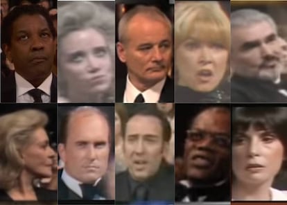 Um milésimo de segundo que mostra uma tempestade interna: estas foram as caras que fizeram estas estrelas indicadas ao Oscar depois que, ao ser aberto o envelope, escutaram o nome de outro.