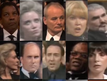 Um milésimo de segundo que mostra uma tempestade interna: estas foram as caras que fizeram estas estrelas indicadas ao Oscar depois que, ao ser aberto o envelope, escutaram o nome de outro.