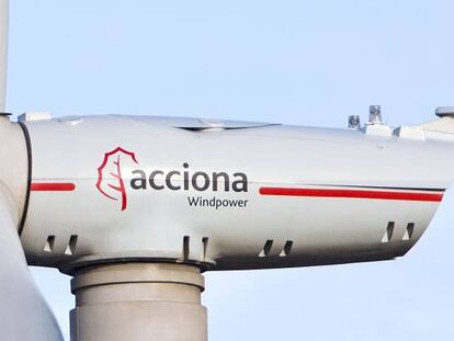 Aerogenerador de Acciona Windpower en un parque eólico.