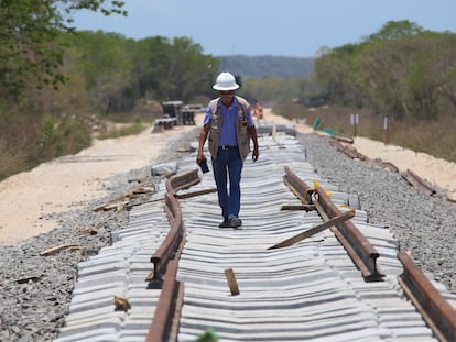 Un tramo del Tren Maya en construcción, en una imagen de archivo.