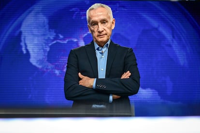 El periodista Jorge Ramos, este viernes en el plató el último día de su noticiero.