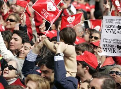 Manifestación contra el aborto el pasado domingo en Madrid.