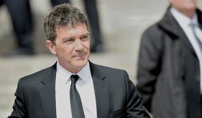 Antonio Banderas en su audiencia ante el Papa el pasado abril.