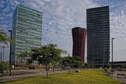 Vista parcial de la plaza de Europa de L'Hospitalet.