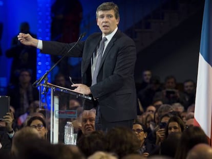 El exministro de Industria de Francia Arnaud Montebourg, en un acto de campa&ntilde;a. 