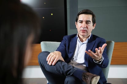 Carlos Torres, consejero delegado de BBVA, en la entrevista en San Francisco