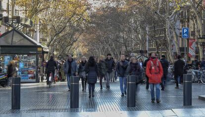 La Rambla de Barcelona el desembre del 2017.