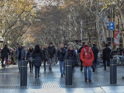 La Rambla de Barcelona el desembre del 2017.