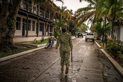 Interior de la base de la Fuerza Naval del Sur en Puerto Leguízamo, Putumayo.