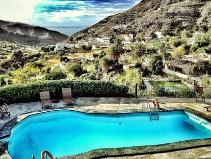 La piscina de la casa rural en el Risco de Agaete.