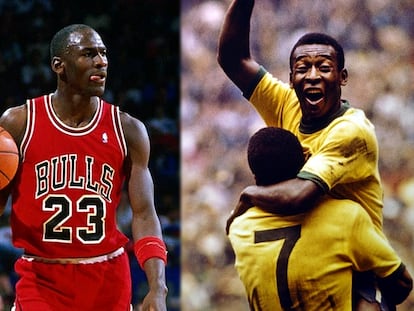 Michael Jordan e Pelé, os dois maiores atletas da história.