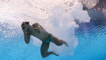 Osmar Olvera en el Campeonato Mundial de Natación de Singapur, el 31 de julio de 2025.