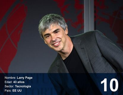 Larry Page. 39,9 bilhões de dólares (130 bilhões de reais). Nascido em East Lansing, Michigan (Estados Unidos) em 1973, se doutorou em Stanford em 1995 e começou a trabalhar com Sergey Brin em um projeto de buscas na Internet. Em 1998, após conseguir financiamento, lançaram a Google. A empresa terminou 2016 como a segunda companhia mais valiosa do mundo na Bolsa.