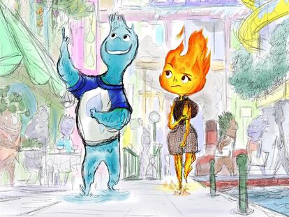 A preliminary sketch from 'Elemental,' the latest Pixar movie.