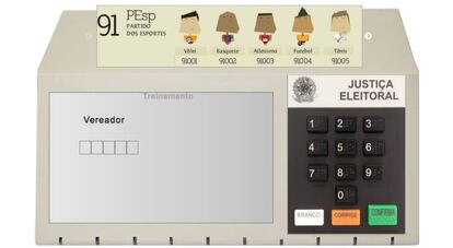 Simulador de voto do TSE.