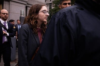 Caroline Ellison, tras la vista de la sentencia de este martes en Nueva York.