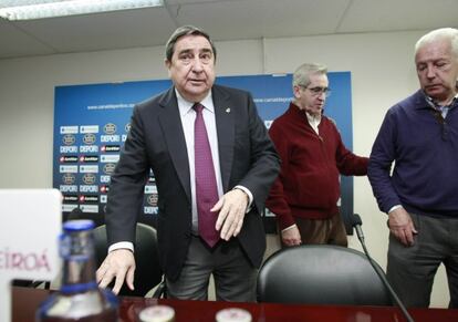 El presidente del Deportivo, Augusto César Lendoiro, en una rueda de prensa reciente.