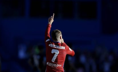 Griezmann celebra un gol con el Atlético de Madrid.