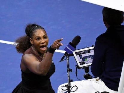 Serena Williams na final do US Open no último sábado, 8